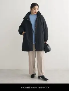 24AW シームレス中綿ドロストコート ブラック　モンスターコート