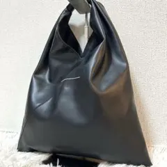 【極美品✨ジャパニーズ/スモール】メゾンマルジェラ　ハンドバッグ　レザー　黒　稀