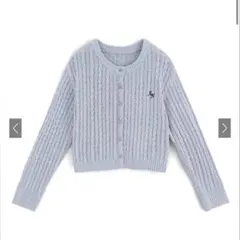 GRL ケーブル編みロゴ刺繍ニットカーディガン[an1488]