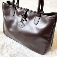 LONGCHAMP ロンシャン ロゾ レザートートバッグ 茶 A4 本革 トグルのサムネイル