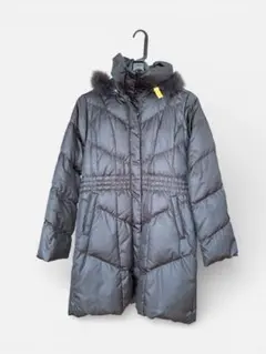 VICKY フード付きロングダウンジャケット ブラック