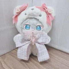 ハンドメイド　ぬい服　あんスタ　いつぬい　リボン　ツイード　ピンク　花