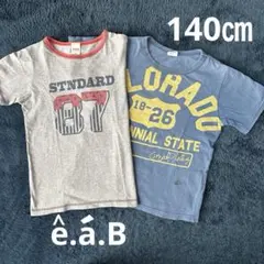 キッズ Tシャツ 2枚セット 半袖 e.a.B グレー 140㎝ブルー