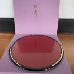 五島屋　漆器　お盆 未使用】 輪島塗 丸盆 朱塗 五島屋 共箱あり 直径約25cm 伝統工芸