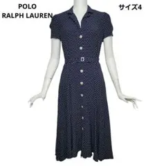 新品未使用✨️ POLO RALPH LAUREN 半袖 ワンピース ドット柄 POLO RALPH LAUREN シルク 半袖 ドット ワンピース 160 4 - メルカリ