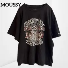 【マウジー】グラフィックプリントTシャツ 黒 ロック系 半袖（M相当）
