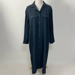 ユニクロ UVカットシャツワンピース ブラック 黒 Lサイズ ロングワンピース