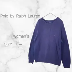 ✴︎ポロ ラルフローレン✴︎ コットンニット 刺繍ロゴ クルーネック日本製