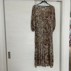 ZARA ペイズリー柄 七分袖ワンピース