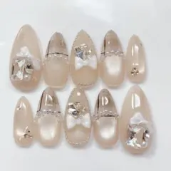 現品　ネイルチップ　マグ　チェック　ワンホン　地雷系　ガーリー