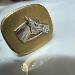 馬の頭部デザイン カフスボタン