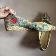 卑弥呼 花柄エスパドリーユパンプス