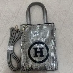 【新品未使用】シルバースパンコール Hロゴショルダーバ ッグ