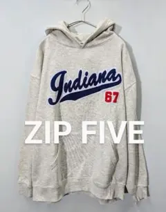 ZIP FIVE✨️ジップファイブ　オーバーサイズ肉厚裏起毛パーカー　前面刺繍