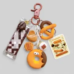 じゃらじゃらキーホルダー　チョコ　ドーナツ　プレッツェル　アメリカンスイーツ