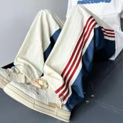 ストライプ　トリコロール　トラックパンツ　ナイロンパンツ　バイカラー　ジャージ