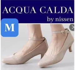 未使用　ACQUA CALDA ストラップ付きポインテッドパンプス 4E Mのサムネイル