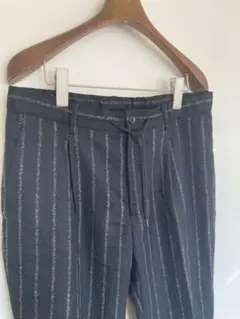 EDIFICE エディフィス ウールドレスパンツ ストライプ柄 サイズL