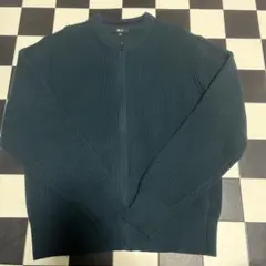 UNIQLO ダークグリーンM ジップアップセーター