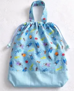 入園入学グッズ　ハンドメイド　体操着袋　昆虫柄