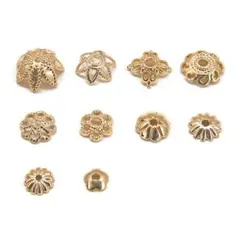 14KGF高質！花座 座金 金具 透かし ビーズキャップ スペーサービーズ