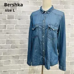 Bershka ベルシュカ デニムシャツ 長袖 トップス レディース L D24のサムネイル