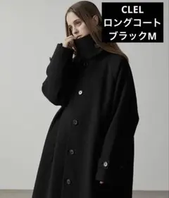【極美品】CLEL テックメルトン ルーズステンカラーコート ブラック Mサイズ CLEL ステンカラーコート コート 「CLEL」Tech Melton Loose
