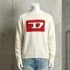 DIESEL ディーゼル メンズ ニット セーター ホワイト クルーネック