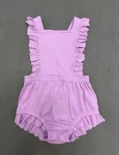 薄紫 フリル付きロンパース