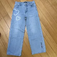 JENNI love ハートプリント ワイドデニムパンツ 140cm