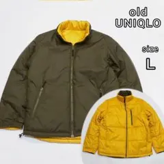 美品 OLD UNIQLO Y2K リバーシブルダウンジャケット 肉厚 Lサイズ