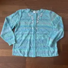 馬里邑Filare グリーン花柄刺繍 カーディガン Mサイズのサムネイル