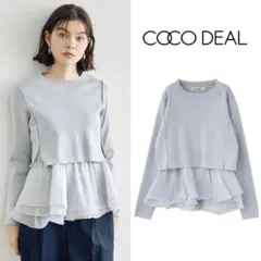 【新品未使用】cocodeal　ぺプラムブラウスレイヤードニット