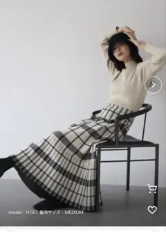 チェック柄 ロングワンピース