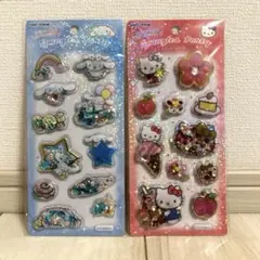 新品　ハローキティ シナモンロール スパンコールパーティー シール 2点セット