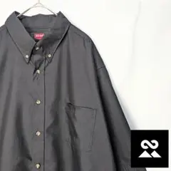 RED KAP　USAワークシャツ　ボタンダウン　シンプル　ブラック　無地