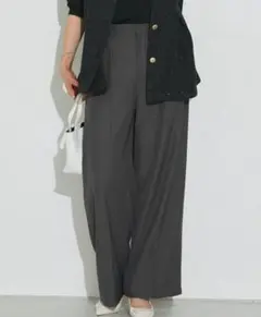 新品タグ付　PSサイズ　 タックワイドパンツ チャコール