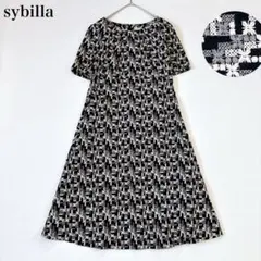 【洗える】美品♡シビラ 花柄 フレアワンピース 刺繍 Aライン 近年 Mサイズ