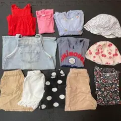 ベビー服12点まとめ売り　女の子　トップス　パンツ　帽子　甚平ロンパース　80