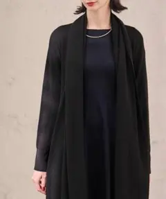 JENNE ショールカラーニットコーディガン ブラック　Sのサムネイル