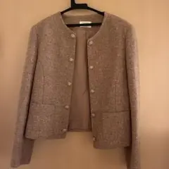 Aylesbury ノーカラージャケット ブラウン上下セット
