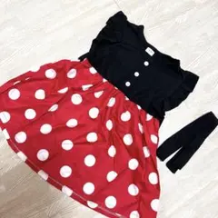 ミニーちゃん　ワンピース　ドット