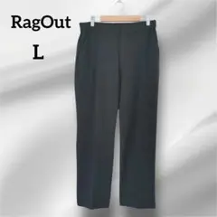 ラグアウト　 スラックス　ゴムウエスト　シンプル　ブラック　オフィス　L