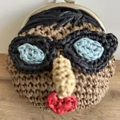 ユニークな顔デザイン がま口　ハンドメイド