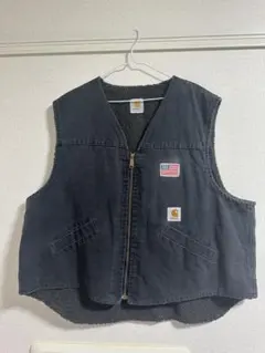 90s Carhartt ダックベスト 腰ゴム フェードネイビー USA製 - メルカリ