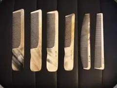 【未使用】水牛櫛　10本コームセット　床屋セレクト　[2] 未使用】水牛櫛 10本コームセット 床屋セレクト [16] 2025年最新
