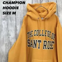 チャンピオン　カレッジプリントスエットパーカー M 黄色　イエロー　アメリカ古着