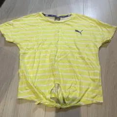 PUMA イエロー ストライプ Tシャツ 140