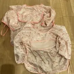 動物柄 ピンク お食事エプロン Mサイズ