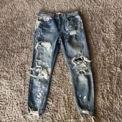 ZARAデニム ライトブルー ダメージ加工